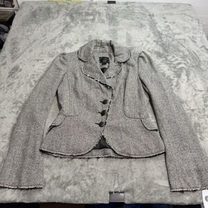 VTG Y2K Jak&Rae Herringbone Cross Sweater Blazer Jacket Womens XS‎ Grunge Goth